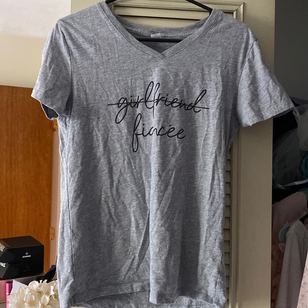 Girlfriend crossed out fiancée v-neck t-shirt, only worn once